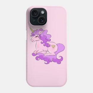 Purple and golden sparkle unicorn Phone Case