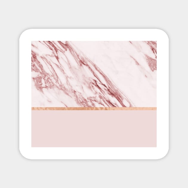 Alabaster rosa & rose gold on blush Magnet by marbleco