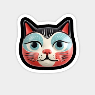 Retro Kitschy Cat Heads Magnet