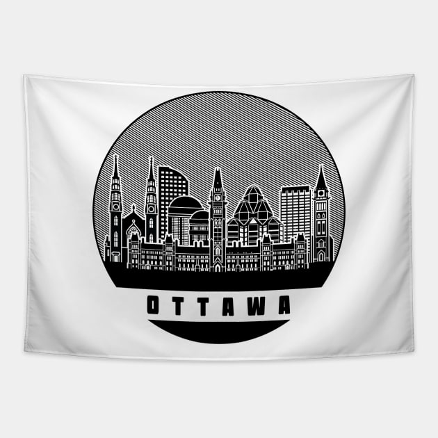 Ottawa Canada Skyline Tapestry by travel2xplanet