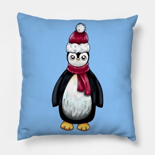 Santa Hat Penguin Pillow