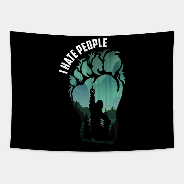 I hate people big foot funny camping Tapestry by DODG99