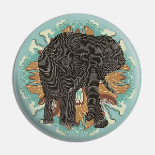 Modern African Elephant Pin by Suneldesigns