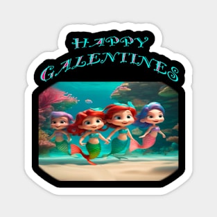 Galentines day mermaids Magnet