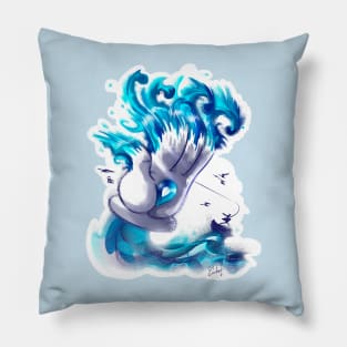 Blue cartoon hands modern and unique 6 Pillow