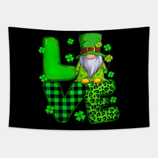 Happy St Patricks Day Love Gnome Shamrock For Men Women Tapestry