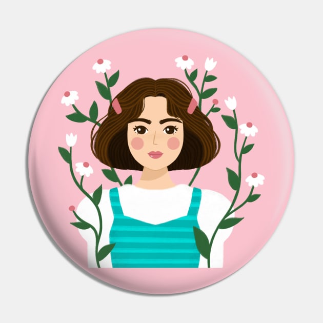 Flowery Girl Pin by lisanisafazrin