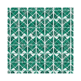 Abstract Tropical Tiles in Green T-Shirt