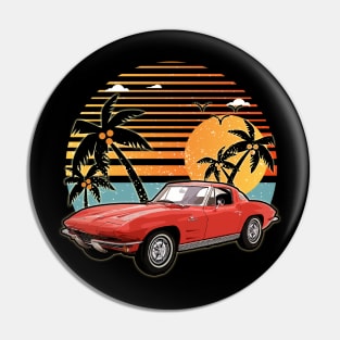 Chevrolet Corvette 1963 car sunset Pin