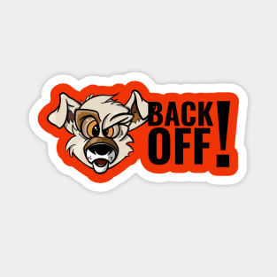 Karate Dog Back Off (Side Text) Magnet