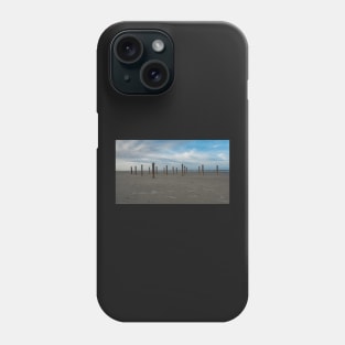 Wooden poles on the beach of Schiermonnikoog, Netherlands Phone Case