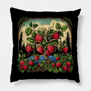Cool Strawberry Plants by Night Pillow