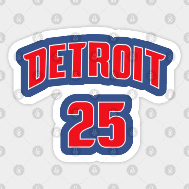 Derrick Rose Jersey Detroit Pistons Motor City 25 Royal Blue Home Nba Games Detroit Pistons Jersey Sticker Teepublic