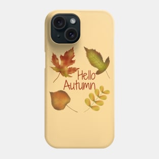 Hello Autumn golden leaves Phone Case