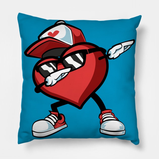dab heart valentine Pillow by the house of parodies