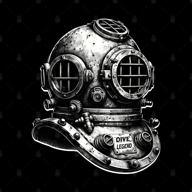 Vintage Dive Helmet - Funny Scuba Dive by eighttwentythreetees