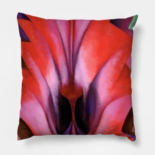 High Resolution Inside Red Canna by Georgia O'Keeffe Pillow