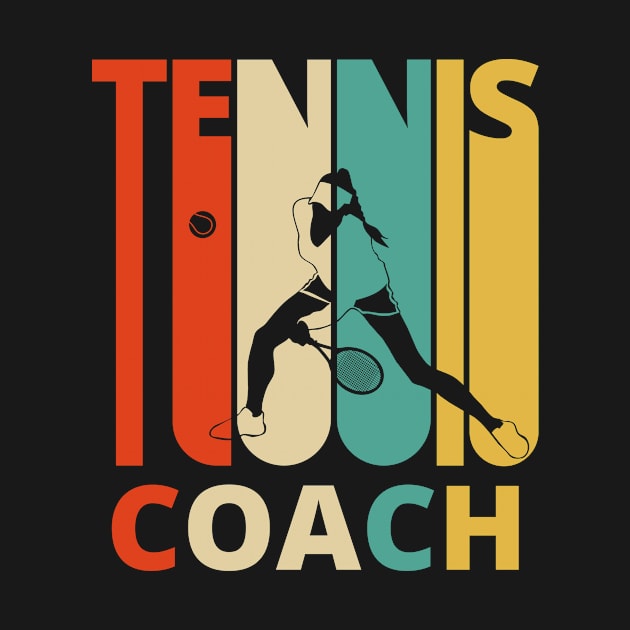 Tennis Coach Silhouette, retro design by MadebyTigger