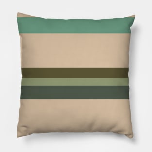 A pretty shape of Camo Green, Beige, Artichoke, Greyish Teal and Ebony stripes. Pillow