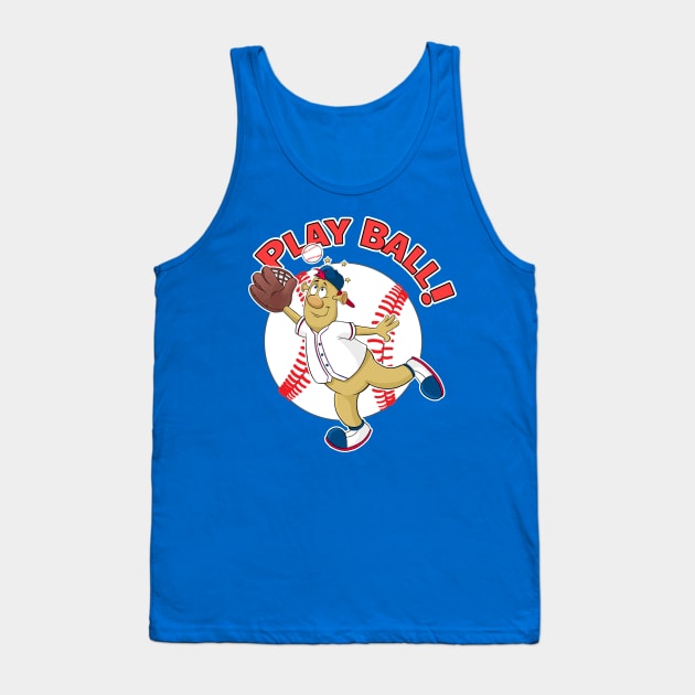 Gamas Threads Play Ball Braves Baseball Mascot Blooper Tank Top