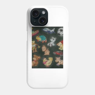 Chalk Toys on Blackboard Phone Case