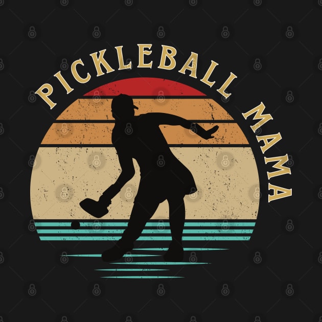 Pickleball mama mom mommy, retro sunset fun sport to play by KIRBY-Z Studio