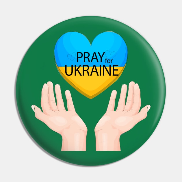 Pray For Ukraine Heart Pin by Mako Design 