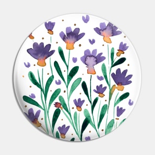 Forget me not flowers - retro periwinkle Pin