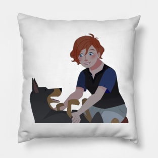 Ivy petting a dog screenshot Pillow