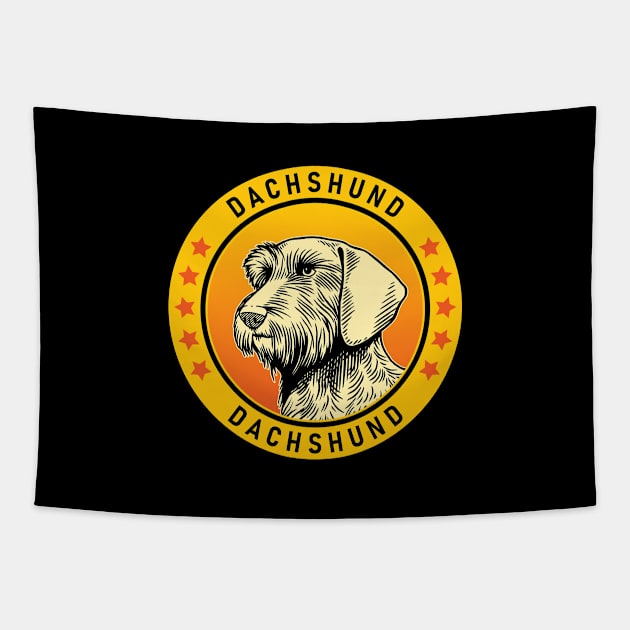 Wirehaired Dachshund Dog Portrait Tapestry by millersye