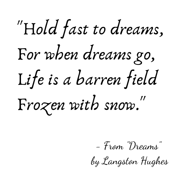 A Quote from "Dreams" by Langston Hughes by Poemit