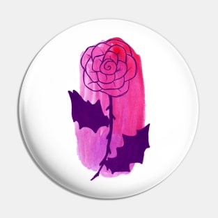 Pink Rose Watercolor Pin