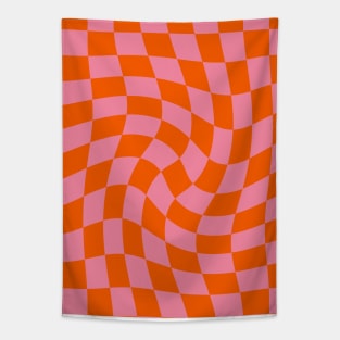 Twirl Checkerboard pink pattern Tapestry