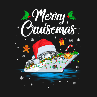 Merry Cruisemas Christmas Family Santa Reindeer Cruise Ship T-Shirt