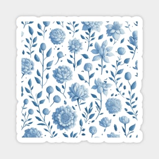 Seamless pattern with blue flowers Magnet