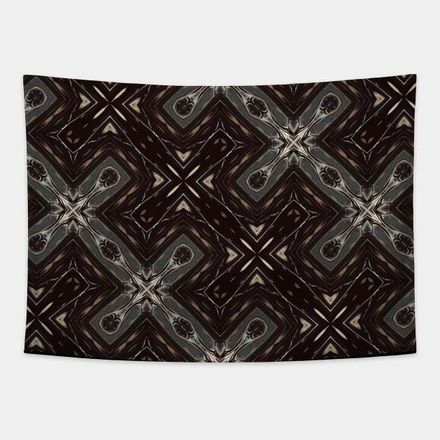 Black and White Diagonal Cross Pattern - WelshDesignsTP002 Tapestry by WelshDesigns