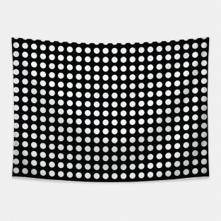 Black and White Lined Medium Polka Dots Tapestry