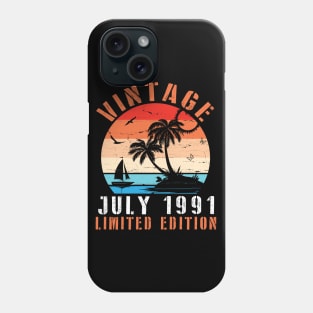 Vintage July 1991 Ltd Edition Happy Birthday Daddy Mom Uncle Brother Husband Cousin Son 29 Years Old Phone Case