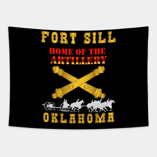Fort SIll, Home of Artillery w Cassion - Gold X 300 Tapestry