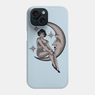 Tattoo Woman on the Moon Phone Case