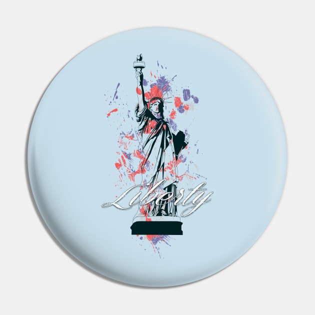 Paint Splatter Statue of Liberty Pin by Verboten