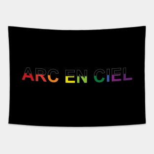 Arc En Ciel French Rainbow Text Tapestry