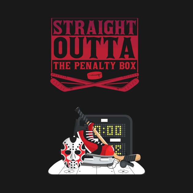 Straight outta the penalty box t-shirt hockey by Laakiiart