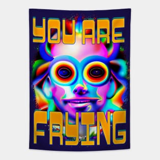 You Are Frying - Captioned (2)- Trippy Psychedelic Art Tapestry