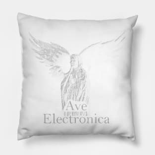 ASCii Sancta Maria - Ave Electronica (Black) Pillow