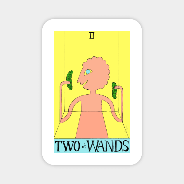 Prismo as Two of Wands Adventure Time tarot card Magnet by sadnettles