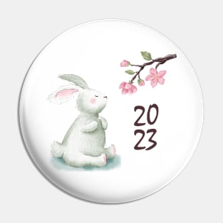 Rabbit Happy New Year 2023 Pin