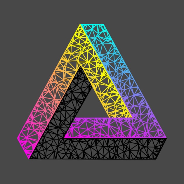 Penrose Triangle (Magenta Cyan Yellow Gradient) by TRIME