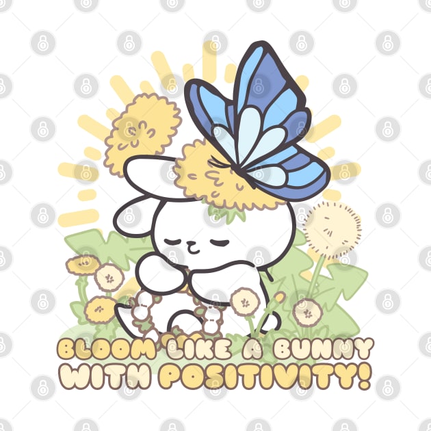Cute Bunny Blossoming Positivity: Loppi Tokki Flourishes Among Vibrant Flowers by LoppiTokki