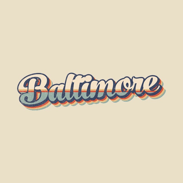 Baltimore // Retro Vintage Style by Stacy Peters Art